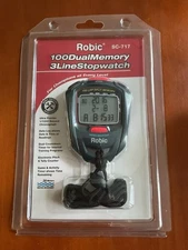 Robic SC-717W 100 Dual Memory 3 Line Stopwatch, Slate Gray Red