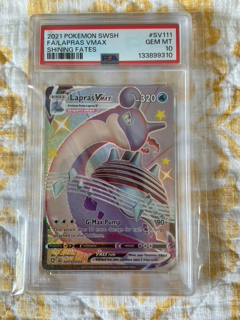 Lapras 2021 Pokemon Shining Fates Full Art VMAX Card - SV111/SV122 - PSA 10