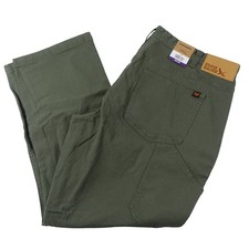 Eddie Bauer Canvas Utility Pants Men 40x30 Stretch Durable NEW Olive Green