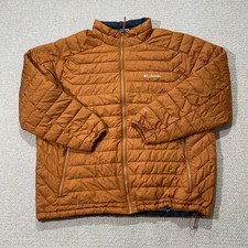 Columbia Puffer Jacket Mens XXL Orange Lightweight Omni Heat Polyester