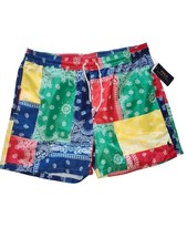 NEW Polo Ralph Lauren Multicolored Patchwork Paisley Swim Trunks Size XXL