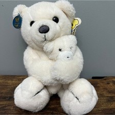 Dakin Nature Babies White Bear with Baby Bear Vintage 1977 w/ Hang Tag
