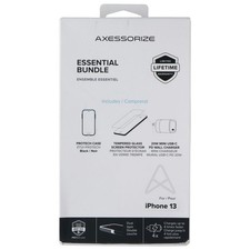 Estuche Axessorize Essential Bundle + Pantalla + Cargador para Apple iPhone 13 - Negro