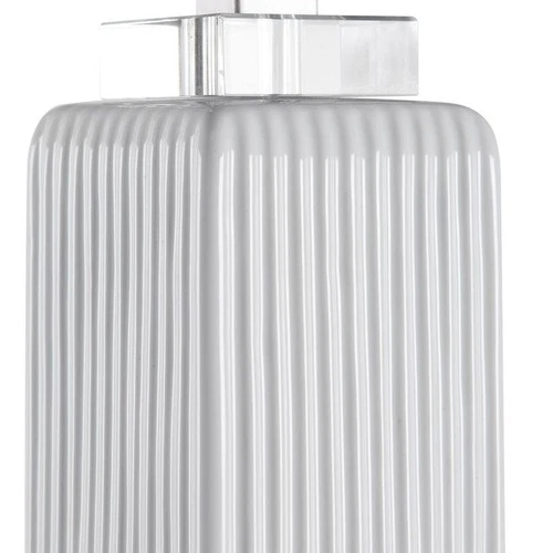 UTTERMOST 28348-1 BENNETT SQUARE RIBBED GLOSS WHITE CERAMIC BUFFET LAMP - Picture 4 of 6