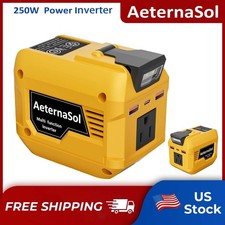 AeternaSol 250W Power Inverter for Dewalt 20V Battery 110V Outlet USB Camping