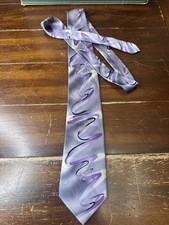 Jerry Garcia "Floating Planes" Silk Tie J. Garcia Collection 52 Purple Abstract