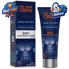 NO HAIR CREW Hair Removal Cream for Men - 200ml, Painless & Hydrating