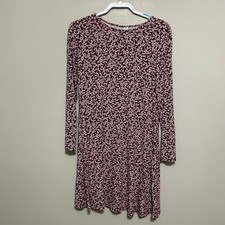 Old Navy Dress M Floral Burgundy Long Sleeve Cottagecore Boho A-Line Preppy 