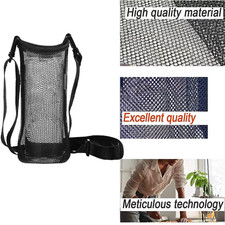 Water Bottle Carrier Bag Mesh Holder Adjustable Shoulder Strap Hiking Travel