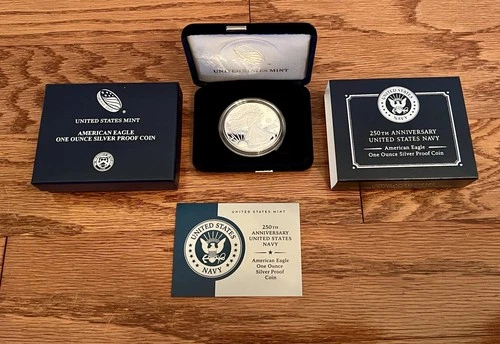 IN HAND 250th Anniversary US Navy American Eagle One Ounce Silver Proof Coin