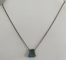 Sterling Silver 925 Sea Glass Pendant Necklace Chain 16.25