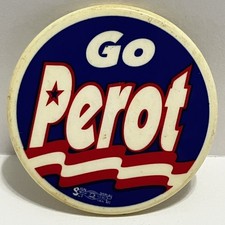 Go Perot Button Pin Ross Perot 1992 Presidential Campaign