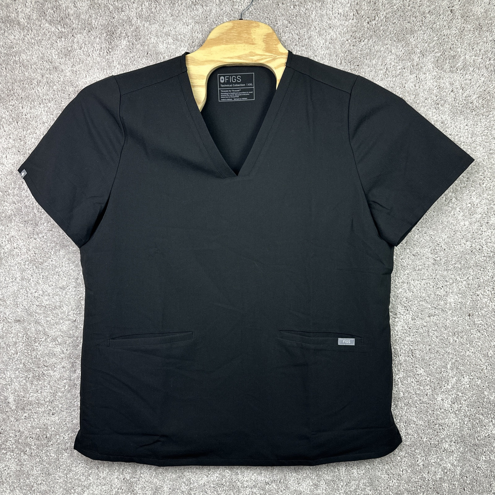 FIGS Technical Collection FW1100 Black Medical Scrub Top Men's Size 2XL