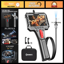 Dual Lens Articulating Borescope Camera, 0.25in Slim Probe, 5.3FT Flexible Endos