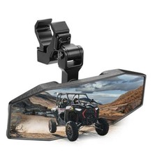 UTV Center Mirror, Adjustable Aluminum Clamp UTV Rear View Mirror Fits 1.5"
