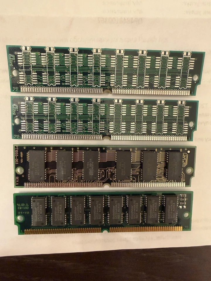 Lote de 4 Módulos RAM SIMM 30 Pines De Colección 4 MB Cada Siemens Goldstar EE. UU. 16 Mb Foto 2 de 4