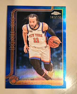 Topps Chrome Update 2025-26 Jalen Brunson NY Knicks #20 /150 True Blue Centered!