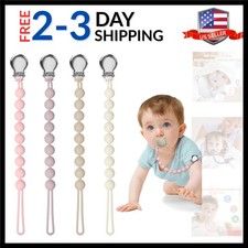 Pacifier Clips for Baby Girl Boy, Silicone Binky Holder for MAM Pacifiers, Ba...