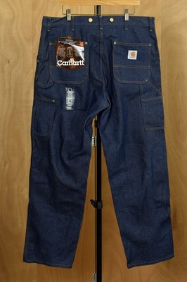 NWT VTG Carhartt Logger Dungaree Denim Jeans 40 x 32 Made in USA B07 DNM 90s