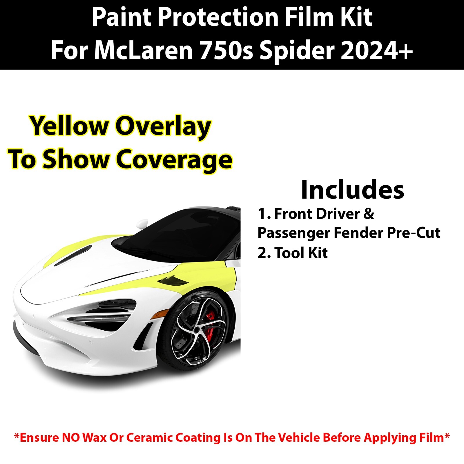 Pre Cut Paint Protection Film Clear Bra PPF Kit for McLaren 750S Spider  2024+