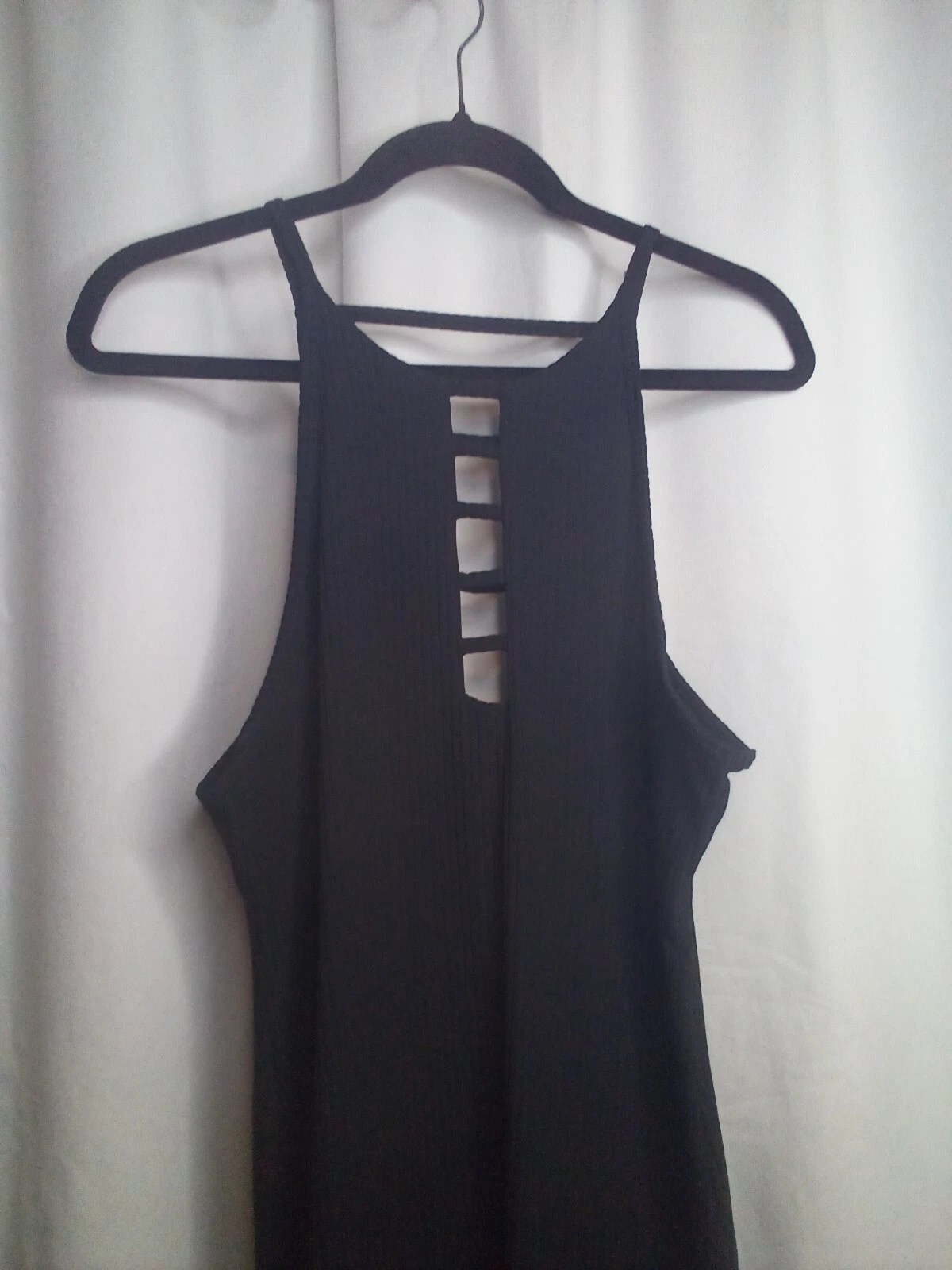 UNDERCOVER Abito sportivo Victoria L senza maniche con cinturini a costine nero