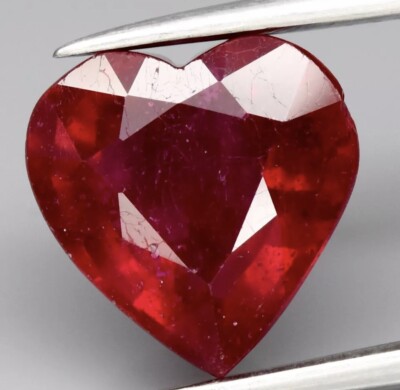 4,38ct 10x9,8mm Herz Rot Rubin Edelstein Mosambik