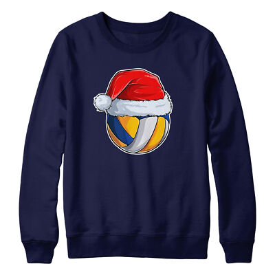 Volleyball Santa Hat Sweatshirt Funny Christmas Present Sports Player Gift Me...