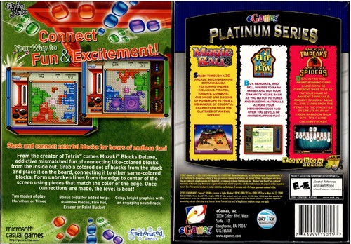 Mozaki Blocks Deluxe & eGames Platinum Series Pc New XP 4 Family Fun Games - Picture 2 of 3
