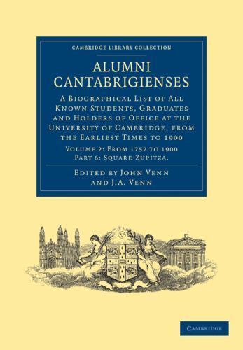 Alumni Cantabrigienses Venn Venn Paperback Cambridge University Press Part 6