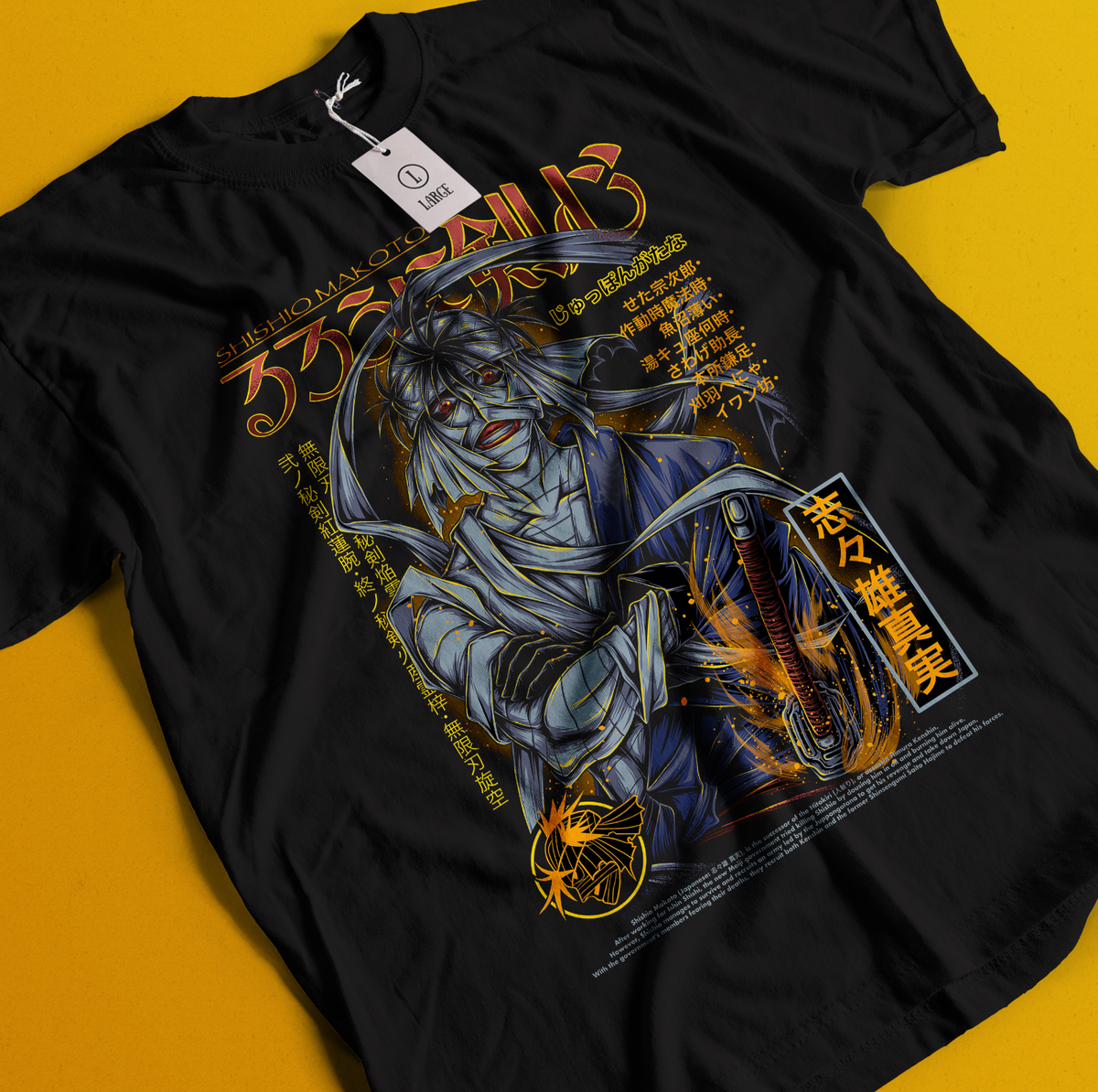 Rurouni Kenshin Shirt Makoto Shishio T-Shirt Samurai Himura Aoshi
