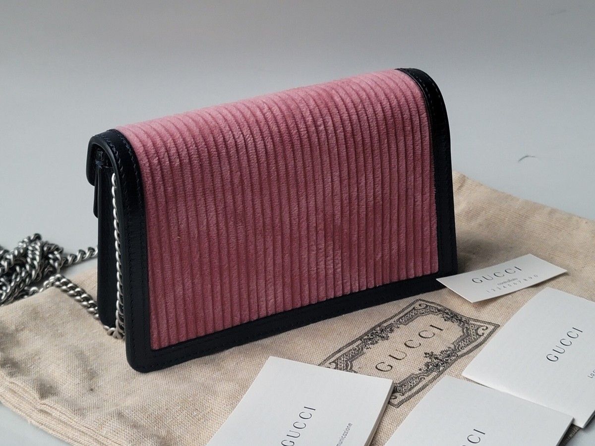 Gucci Dionysus Super Mini CrossBody Bag Pink Corduroy Navy Blue