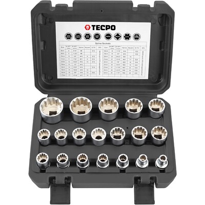 STECKSCHLÜSSEL SATZ VIELZAHN TORX ZOLL WERKZEUG STECK-NÜSSE 8-32mm SECHSKANT 1/2