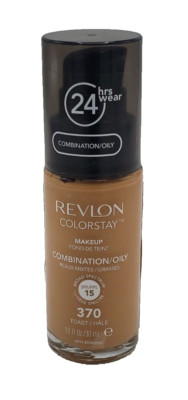 NEW Revlon ColorStay Liquid Foundation Makeup Combination/Oily Skin- 370 Toast