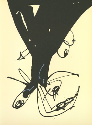 Original 1986 Antonio Saura Lithograph (Untitled A)