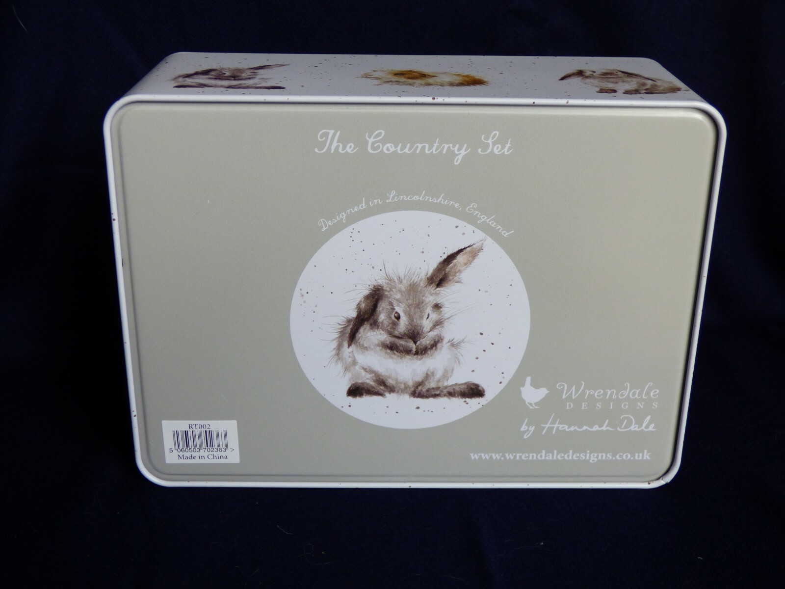 Wrendale Rectangular storage tin Country Set Guinea Pig etc