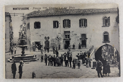postcard viterbo montefiascone animated piazza v emanuele via bixio early 900 fp