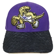 Toronto Raptors Mitchell & Ness NBA Dad Hat Cap 3D Logo Carp Fish Skin Bill NWT
