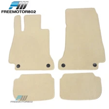 Fits 18-23 Benz W238 E-Class Nylon Car Floor Mats Liner Beige Front Rear Carpets