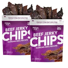 Wicked Cutz Korean BBQ Beef Jerky Chips 14g Protein Crispy High Protein 2 Bags