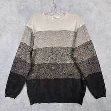 Regency Collection for Joyce Womens Sweater Sz XL Gray Shimmer Glitter Crew Neck