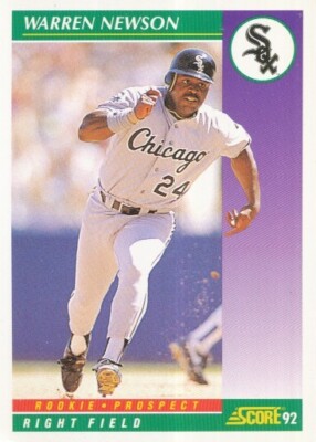 #398 CHICAGO WHITE SOX # WARREN NEWSON # BASEBALL CARD SCORE NFL '92