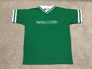 Vtg 90 S Mens Barnes Noble Booksellers Green T Shirt V Neck 11