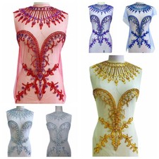 Handmade 6 colour rhinestones applique patches trim patches foe dress accessory