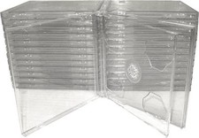  25 Double CD Jewel Box - Slim 10.4mm Clear Tray 2-Disc Standard Case CD2R10CL