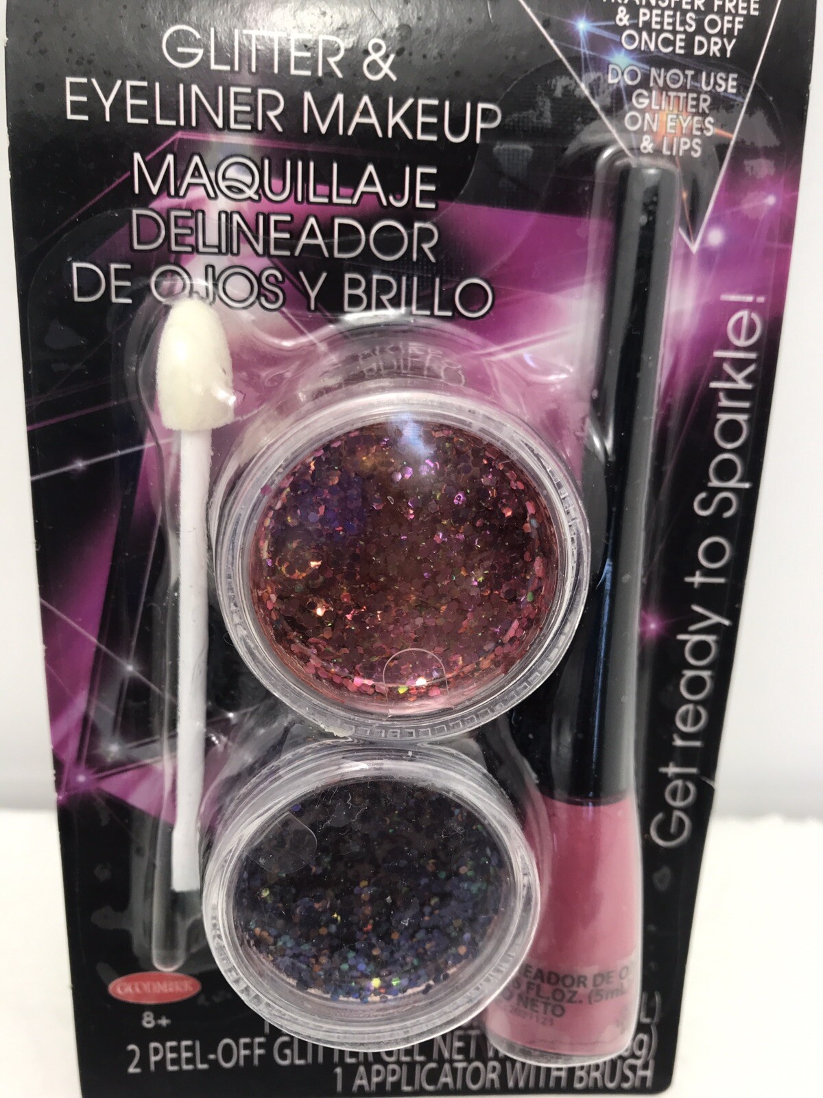 16oz Halloween Eyeliner Makeup with Sparkle Body Glitter and Peel-Off Design-image
