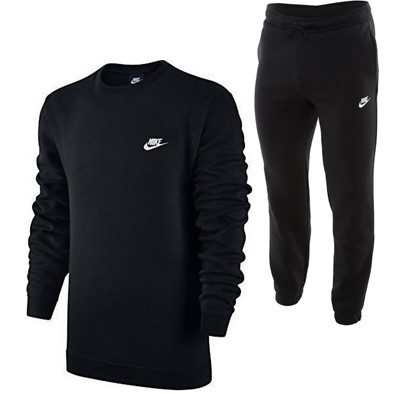 Nike Mens Full Tracksuit Top & Bottoms Casual Joggers Jumper Sweatshirt Black | eBay
