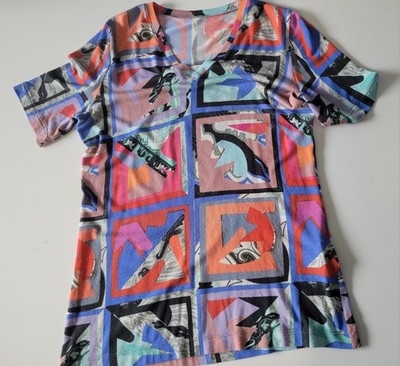 Etro Womens Multicolor Abstract Modal Tee XS?