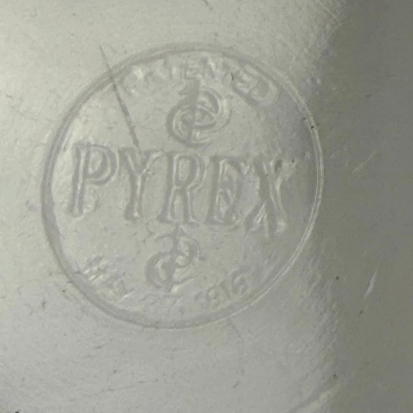 Antique CG Pyrex 10 Inch Pie Plate #210 May 27 1919 Backstamp