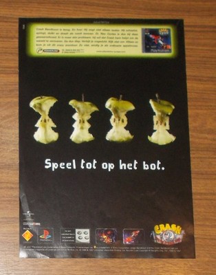 Seltene Werbung PS1 PlayStation CRASH BANDICOOT 2 Cortex strikes back 1997