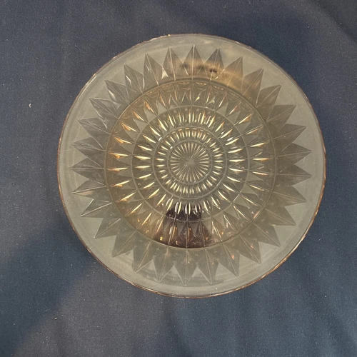 Jeanette Windsor Pink Geometric Depression Glass - 9" DINNER PLATE